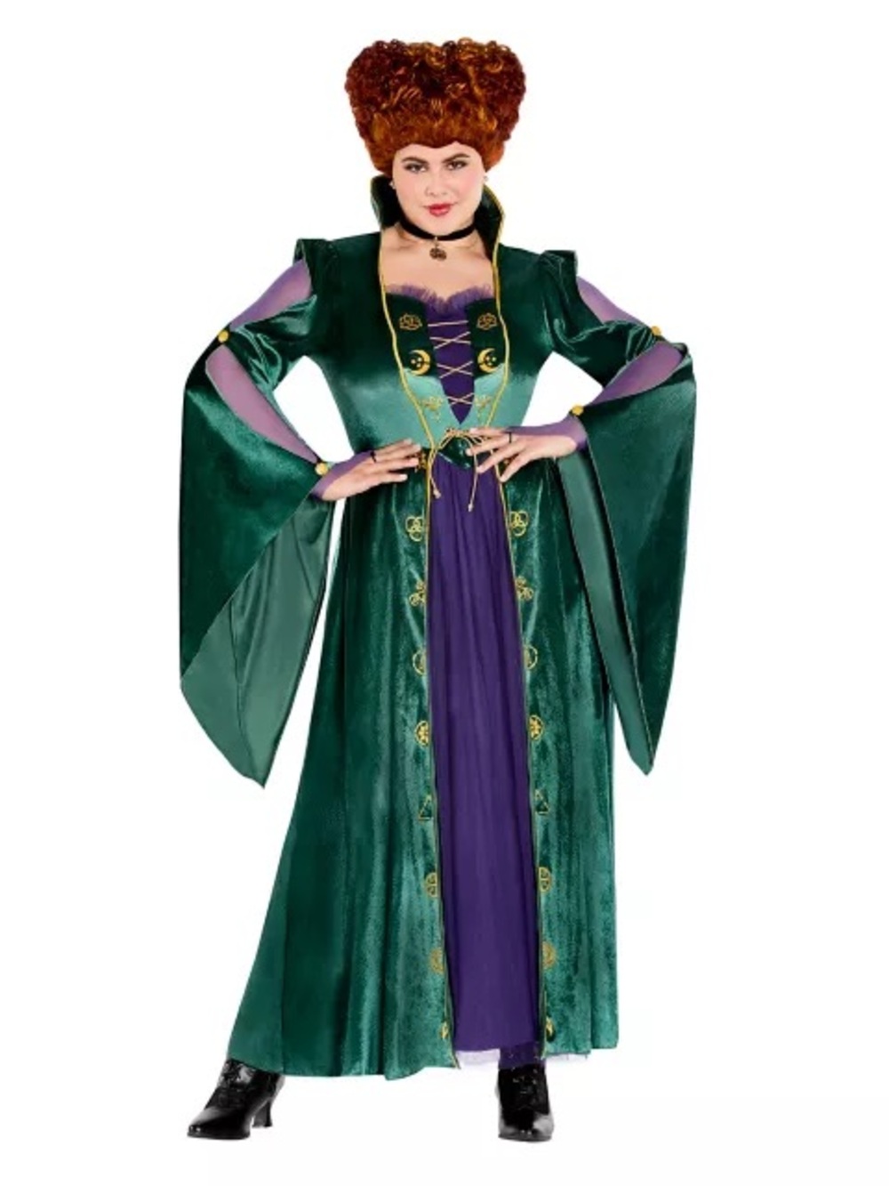 Disney hocus Pocus Womens Green & Purple Medieval Style Coat Dress size 2X